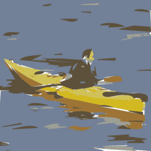 canoe-clipart-a-yellow-kayakle-floating-in-the-water