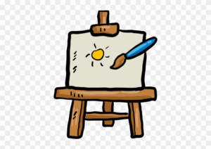 canvas-clipart-a-drawing-board-with-pencil-and-paintbrush-on-it