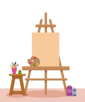 canvas-clipart-an-ease-and-paintbrush-on-a-table