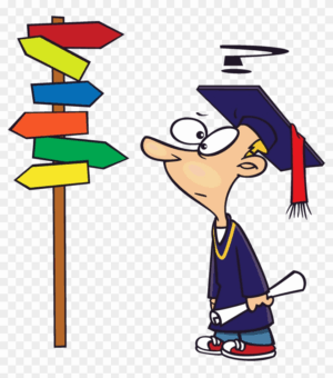 career-clipart-a-cartoon-graduate-looking-at-sign-post