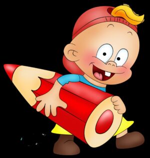 cartoon-clipart-a-cartoon-character-holding-red-pencil