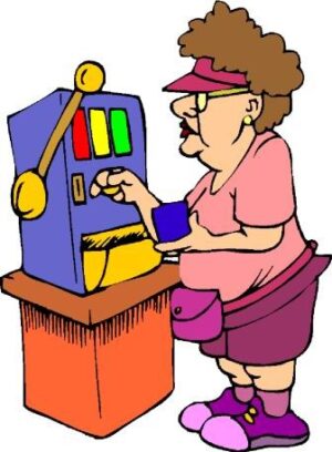 casino-clipart-a-woman-is-playing-an-arcade-machine