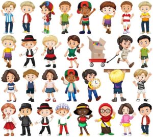 character-clipart-a-group-of-people-on-white-background