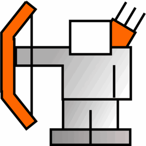 characters-clipart-a-white-and-orange-icon-with-an-arrow-pointing-up
