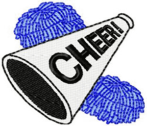 cheer-megaphone-clipart-a-blue-and-white-hat-with-the-word-cheer-on-it