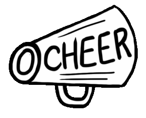 cheer-megaphone-clipart-the-word-oher-is-written-in-white-on-a-black-background