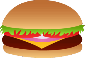 cheeseburger-clipart-a-hamburger-with-green-and-red-bunt