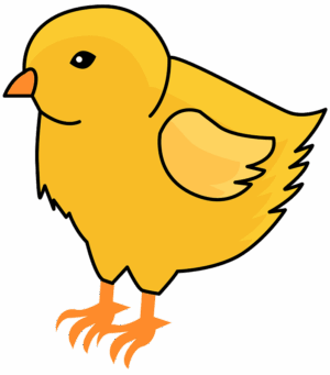 chick-clipart-a-yellow-chicken-with-black-background