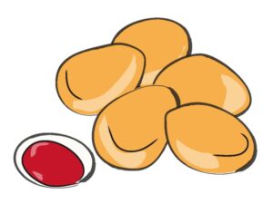 chicken-nuggets-clipart-a-pile-of-peanuts-with-red-dot