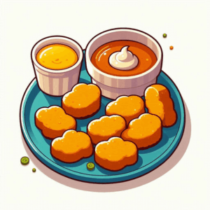 chicken-nuggets-clipart-a-plate-of-fried-chicken-nus-with-dipping-sauce