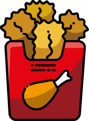 Chicken Nuggets Clipart A Red Box With Chicken And Knife