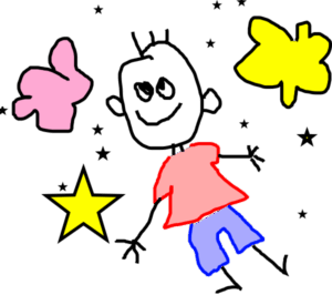 child-clipart-a-person-is-standing-in-the-middle-of-group-stars