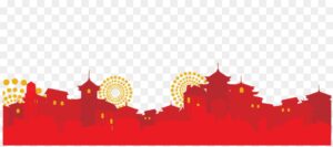 china-clipart-a-red-and-yellow-chinese-city-with-white-background