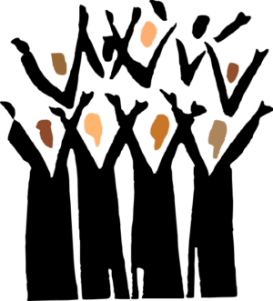 choir-clipart-a-black-and-orange-background-with-bunch-of-flowers