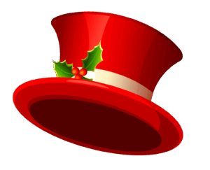christmas-clipart-transparent-background-a-red-hat-with-holly-and-leaves