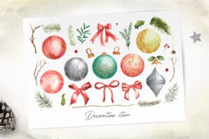 christmas-decorations-clipart-christmas-ornaments-watercolor-clipart-two