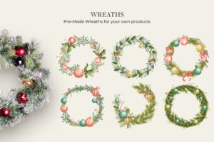 christmas-decorations-clipart-watercolor-christmas-wreaths