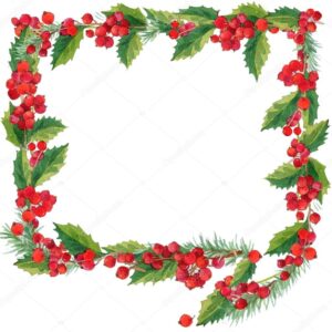 christmas-frame-clipart-christmas-holly-wreath-with-red-berries-and-green-leaves