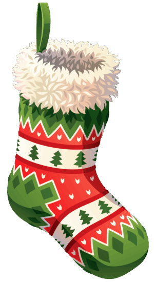 christmas-stocking-clipart-a-christmas-stocking-with-snowflakes-and-green-background