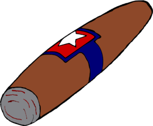 cigar-clipart-a-hot-dog-with-red-white-and-blue-collar