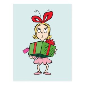 cindy-lou-who-clipart-a-cartoon-girl-with-christmas-present-postcard