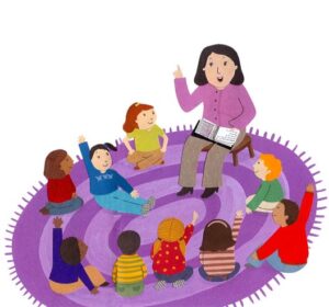 circle-time-clipart-a-woman-is-reading-to-children-in-circle