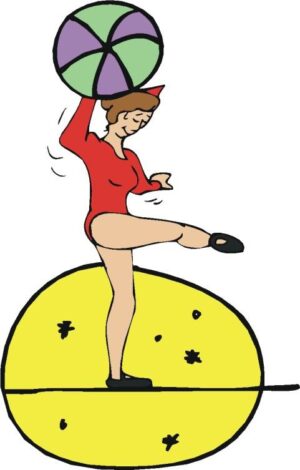 circus-clipart-a-woman-in-red-shirt-and-green-pants-is-balancing-on-ball