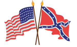 Civil War Clipart Two Flags With The American And Confederate Flag Two