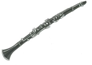 clarinet-clipart-a-clarinet-with-black-and-white-design