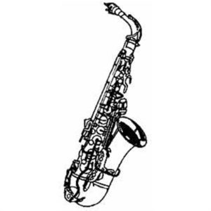 clarinet-clipart-the-saxophone-is-a-black-and-white-drawing
