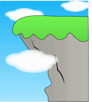 cliff-clipart-a-cliff-with-green-roof-and-blue-sky