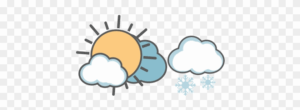 climate-clipart-a-cartoon-sun-and-clouds-with-snow-on-them