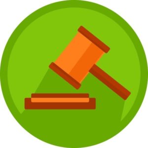 clipart-5th-amendment-a-judge-hammer-icon-in-flat-style-on-green-background