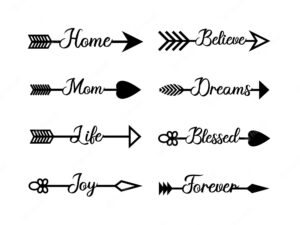 clipart-arrow-clipart-set-of-hand-drawn-arrows-with-the-words-love-dreams-blessed-joy
