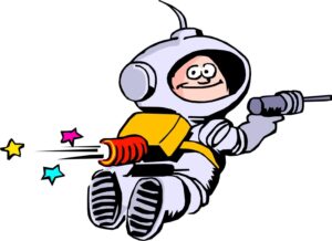 Clipart Astronaut Clipart A Cartoon Character In Space Suit With Gun