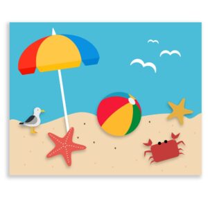clipart-beach-a-beach-scene-with-ball-starfish-and-umbrella