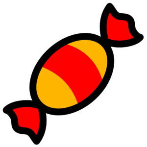 clipart-candy-a-red-and-yellow-object-with-black-background