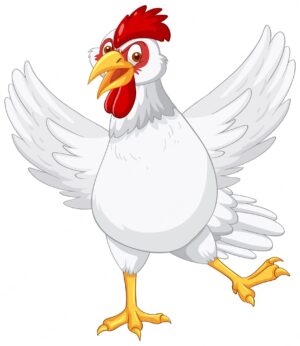 clipart-chicken-clipart-a-white-chicken-with-red-head-and-wings