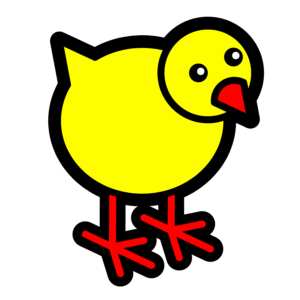 clipart-chicken-clipart-a-yellow-bird-with-red-feet-and-black-background
