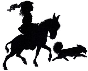 clipart-clipart-silhouette-a-silhouette-of-woman-riding-horse-with-dog