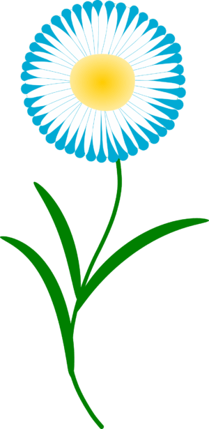 clipart-flower-a-white-flower-with-green-leaves