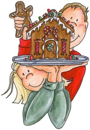 clipart-gingerbread-house-clipart-a-woman-holding-plate-with-ginger-house