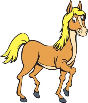 clipart-horse-a-cartoon-horse-with-yellow-mane