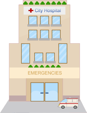 clipart-hospital-clipart-a-hospital-building-with-car-parked-outside
