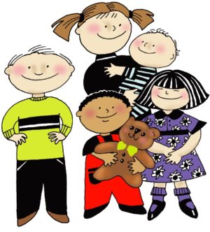 clipart-kids-a-group-of-children-with-their-dog