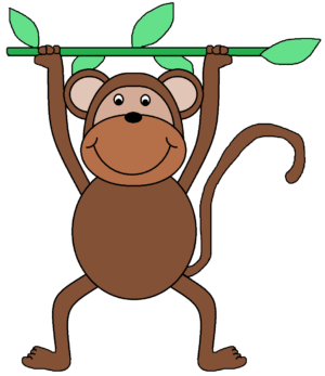 clipart-monkey-clipart-a-monkey-hanging-on-branch-with-leaves-two