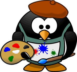 clipart-penguin-clipart-a-penguin-with-paintbrush-and-palette