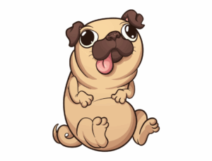 clipart-pug-clipart-a-cartoon-pug-sitting-on-its-hind