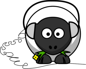 clipart-sheep-clipart-a-cartoon-sheep-with-green-collar-and-white