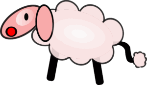 clipart-sheep-clipart-a-sheep-with-red-nose-and-black-background